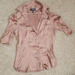 Bebe Silk Button Up Blouse - Size XS